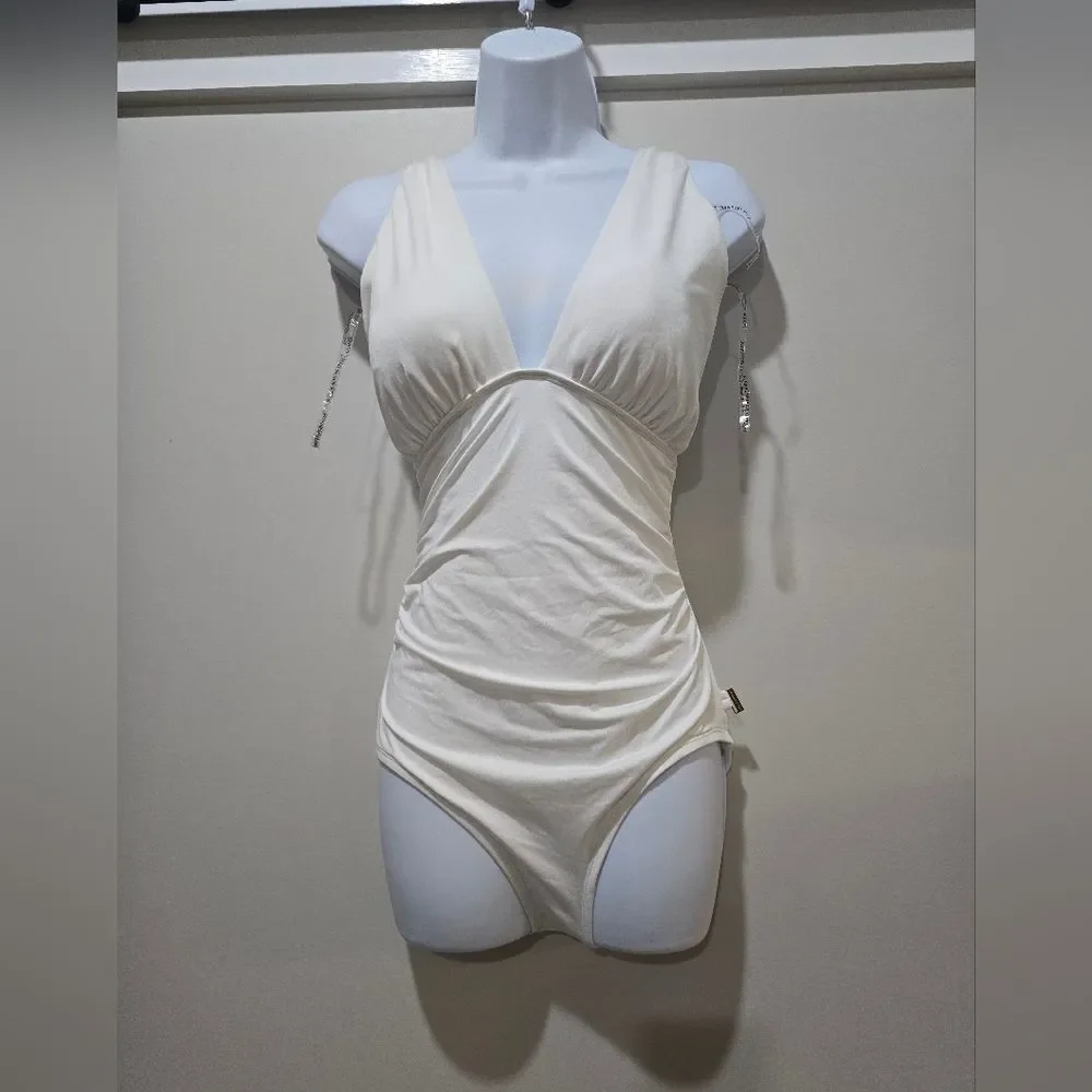 Michael Kors Convertible One Piece Swimsuit  NWOT Size 10 White